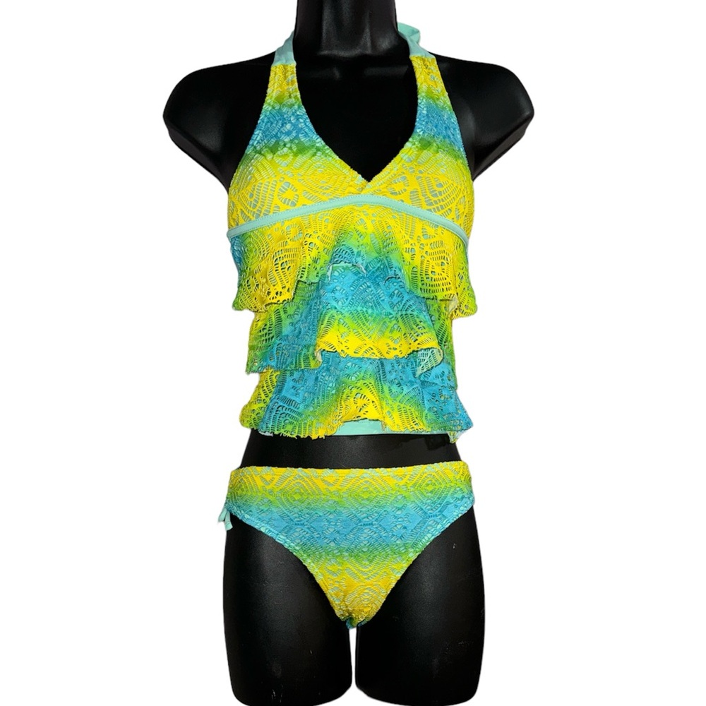 Girls Tankini Halter Swim Set - Size 7/8 - Picture 1 of 4